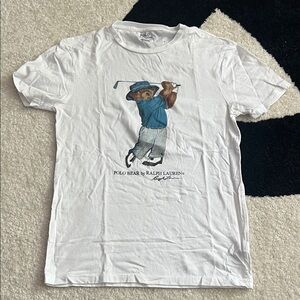 Polo by Ralph Lauren White Tee with Bear Golf Graphic